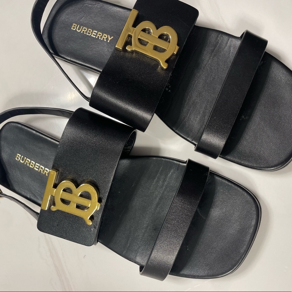 Burberry Monogram Motif Leather Sandals
